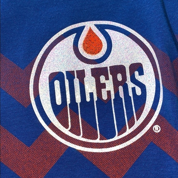 Orange and blue Edmonton Oilers long sleeve top - Picture 2 of 3